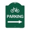 Signmission BicycleParking Right Arrow, Green & White Aluminum Architectural Sign, 18" x 24", GW-1824-24315 A-DES-GW-1824-24315 - alternate 1